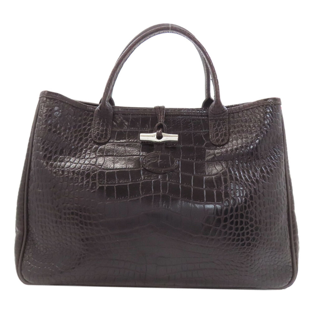 Longchamp Le Roseau embossed leather tote bag for women.